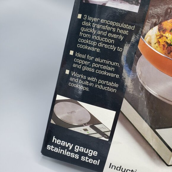 NEW Denmark 8-inch Induction Interface Disk of Stainless Steel with Rubber Grip - Picture 2 of 11